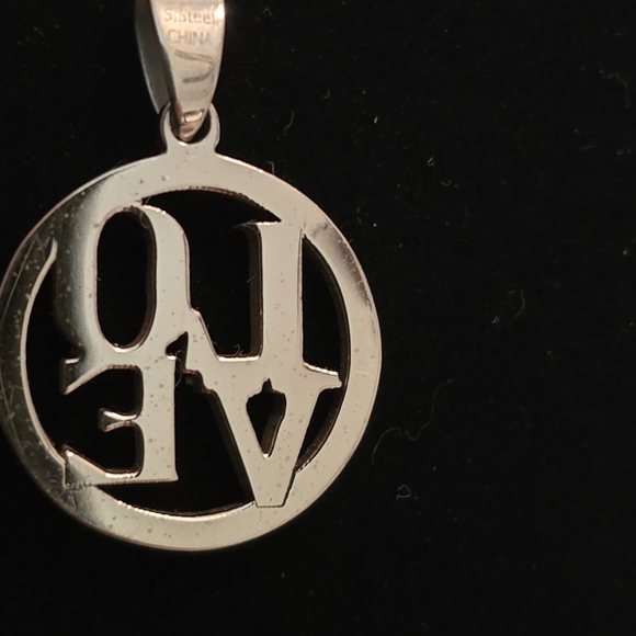 Stainless Steel 'Love' Pendant - Picture 2 of 3